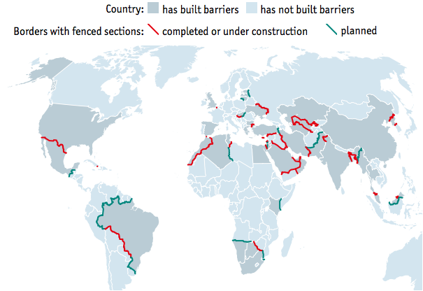 【地図で読む】国境フェンスのグローバル化