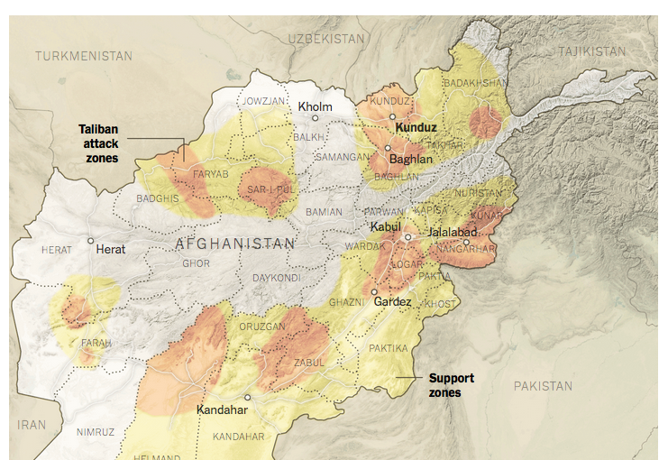 【日めくり地図】ターリバーンが支配領域を拡大